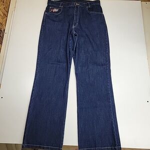 Sag‎ Harbor Sport WIDE LEG Denim Jeans Women's Size 12 Blue Straight Leg